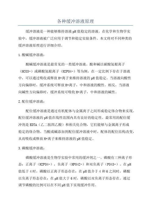 各种缓冲溶液原理