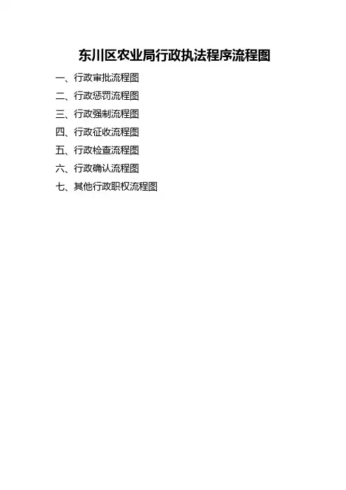 东川区农业局行政执法程序流程图