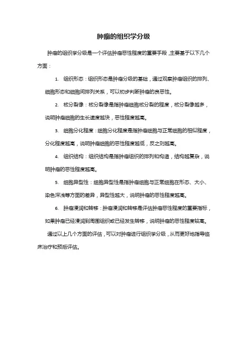 肿瘤的组织学分级