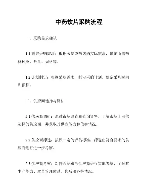 中药饮片采购流程