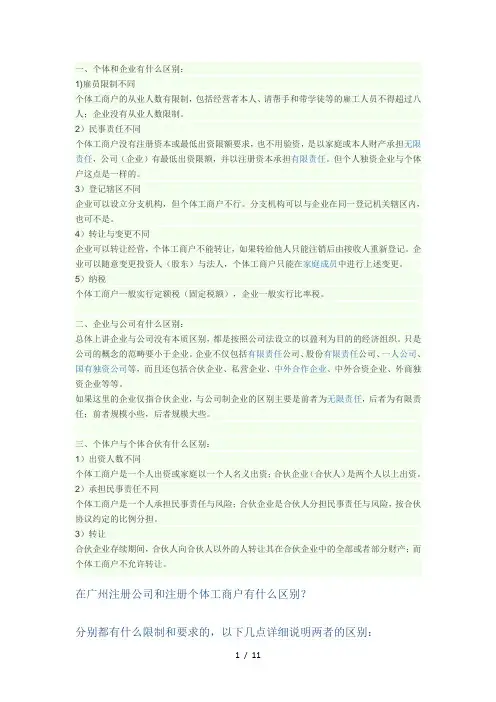 个体与企业与合伙公司的优劣对比