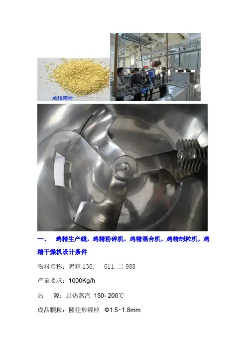 鸡精生产线工艺 (1吨)-粉碎混合制粒干燥