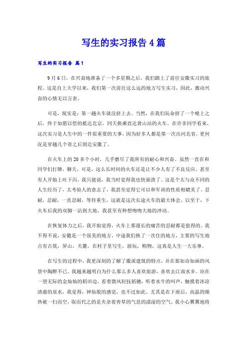 写生的实习报告4篇