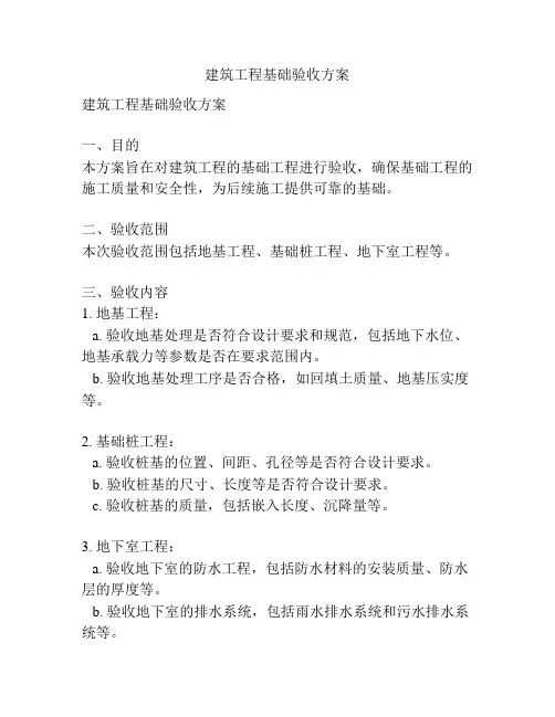 建筑工程基础验收方案