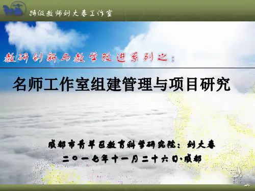 名师工作室组建管理与项目研究(刘大春)