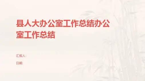 县人大办公室工作总结办公室工作总结