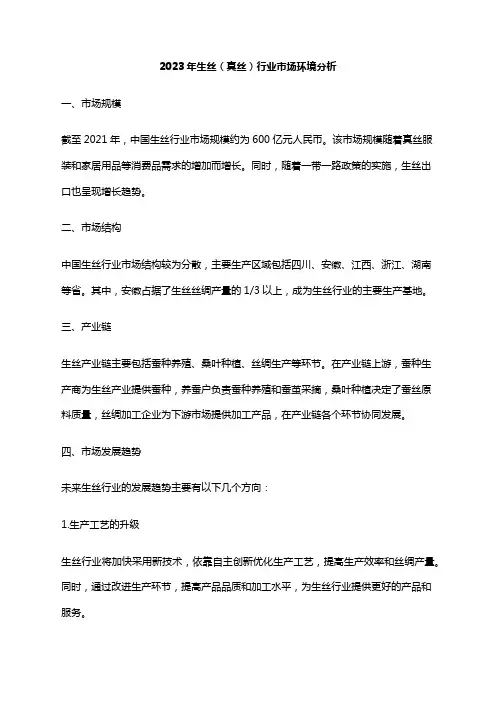 2023年生丝(真丝)行业市场环境分析
