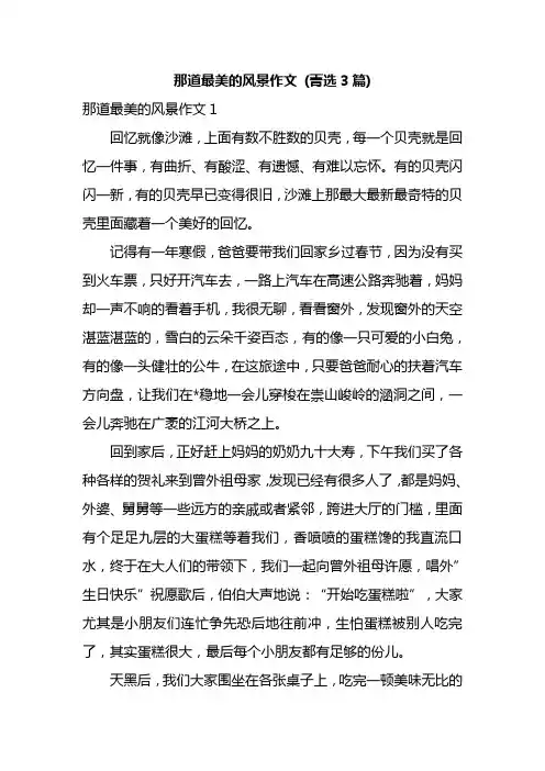 那道最美的风景作文 (菁选3篇)