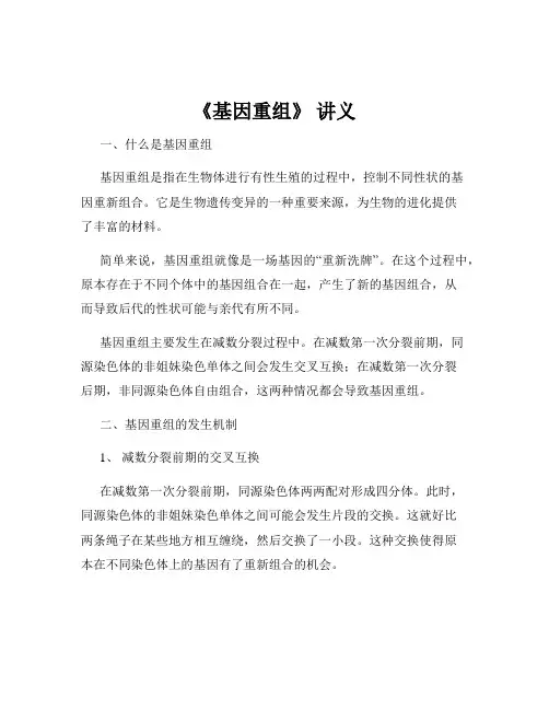 《基因重组》 讲义