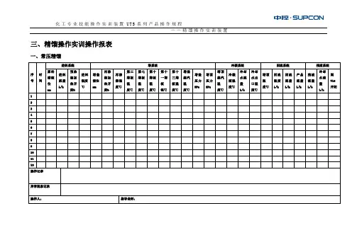 精馏操作实训操作