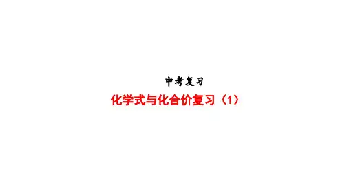 人教版九年级化学中考复习《化学式和化合价复习》课件(共17张PPT)