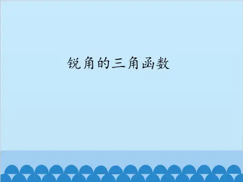 沪科版九年级数学上册-23.1锐角的三角函数-课件