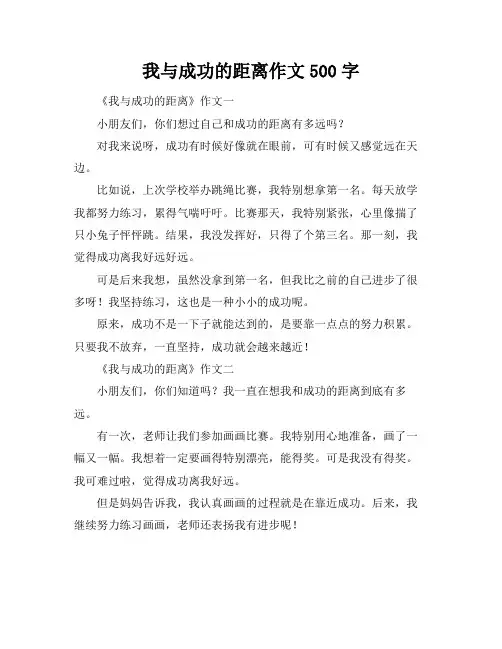 我与成功的距离作文500字
