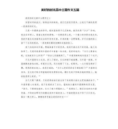 美好的时光高中主题作文五篇