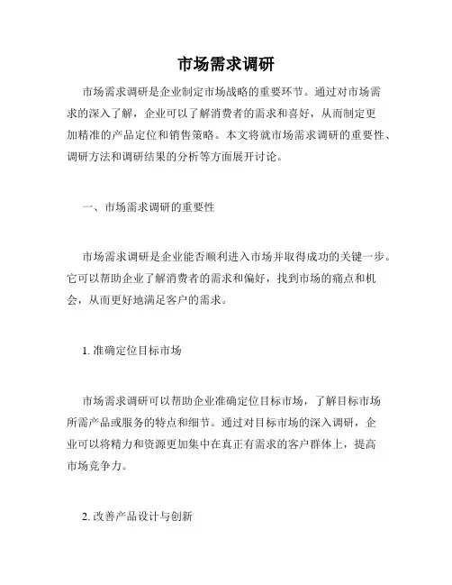 市场需求调研