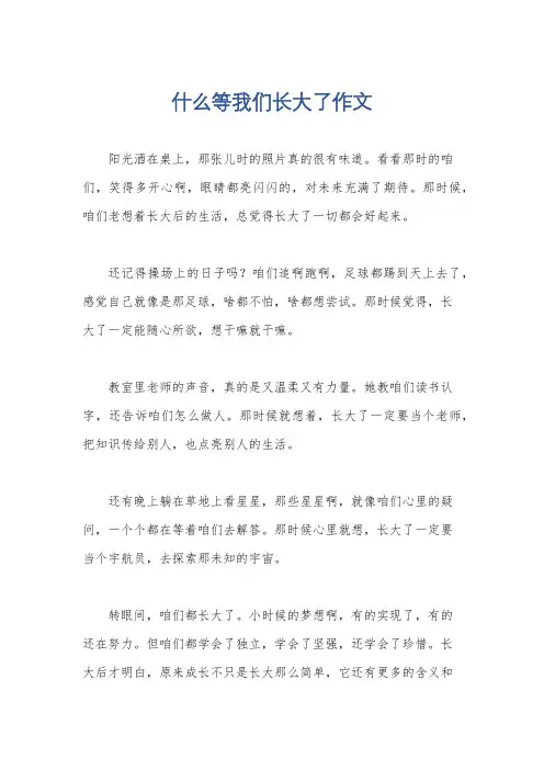 什么等我们长大了作文
