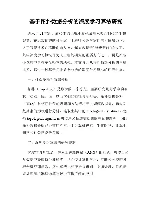 基于拓扑数据分析的深度学习算法研究