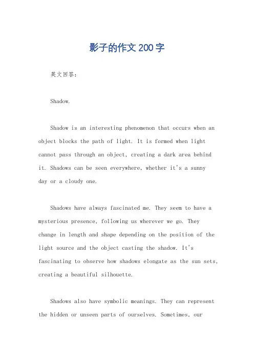 影子的作文200字