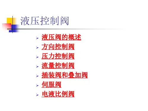 液压阀概述资料讲解