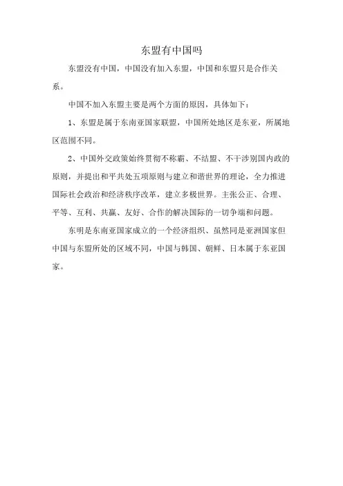 东盟有中国吗