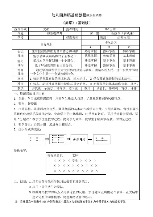 幼儿园舞蹈基础教程藏族踢踏舞