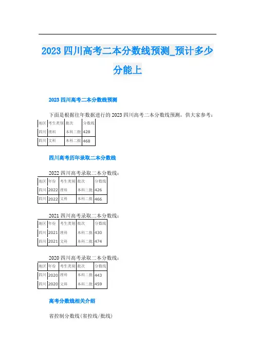 2023四川高考二本分数线预测_预计多少分能上