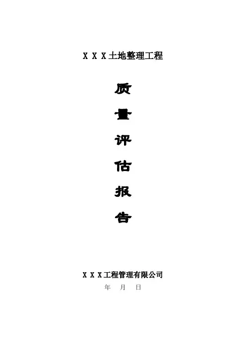 土地整理质量评估报告