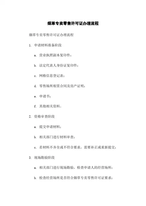烟草专卖零售许可证办理流程