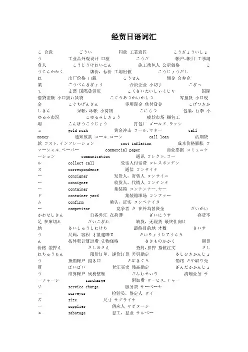 经贸日语词汇