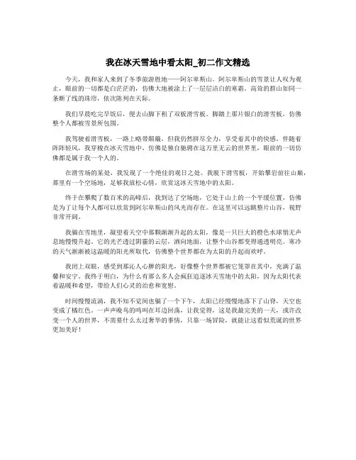 我在冰天雪地中看太阳_初二作文精选