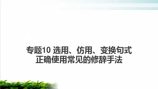 新高考版语文课件：专题选用、仿用、变换句式正确使用常见的修辞手法PPT完整版