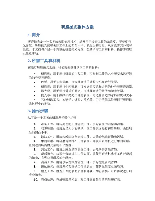 研磨抛光整体方案