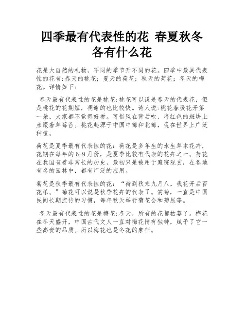 四季最有代表性的花 春夏秋冬各有什么花