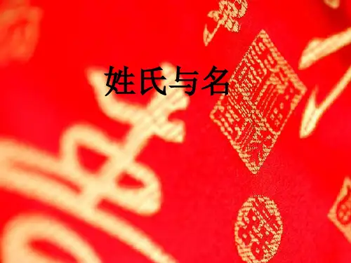 姓名 ppt