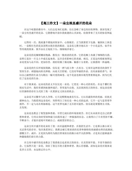【高三作文】一朵尘埃里盛开的花朵