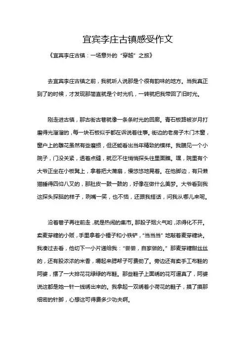 宜宾李庄古镇感受作文