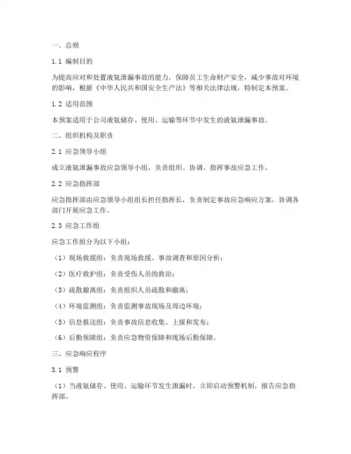 液氨_应急预案