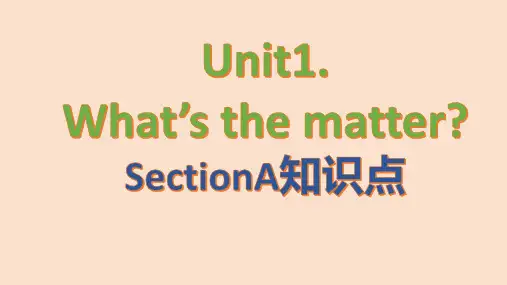 _Unit1 SectionA 知识点课件 2022-2023学年人教版八年级英语下册