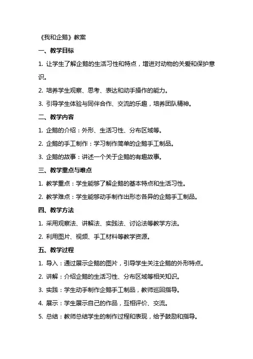 《我和企鹅》教案