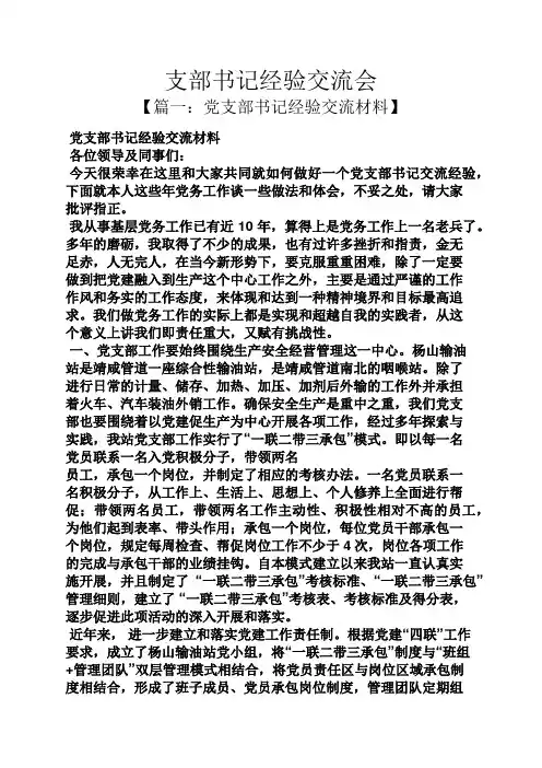 支部书记经验交流会