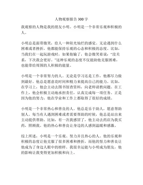 人物观察报告300字