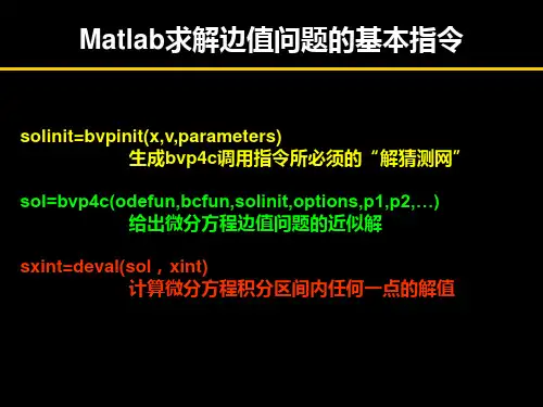 Matlab求解边值问题方法例题ppt课件