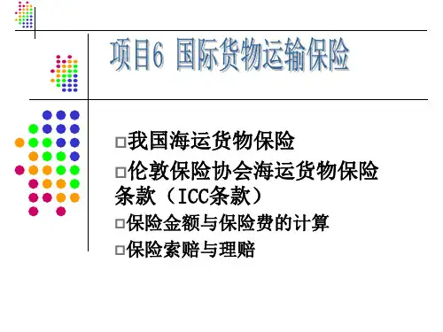项目6  国际货物运输保险