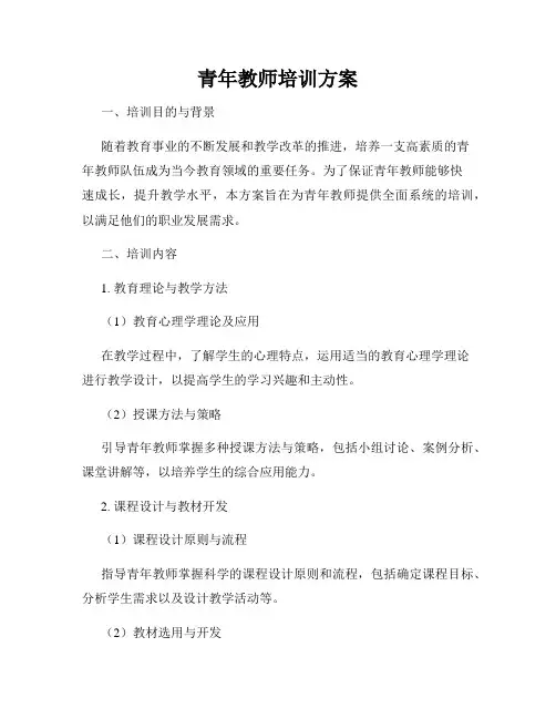 青年教师培训方案