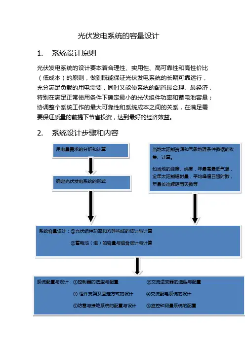 太阳能光伏发电系统的容量设计