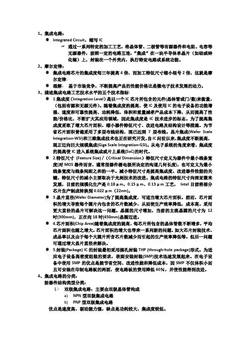 集成电路制造工艺和版图