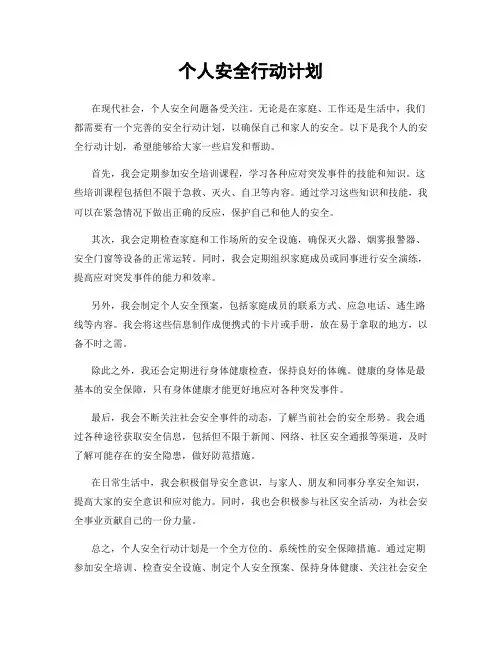 个人安全行动计划
