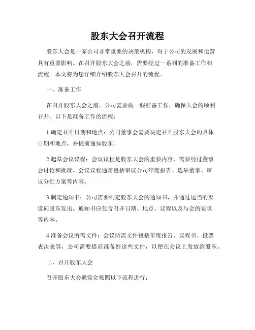 股东大会召开流程