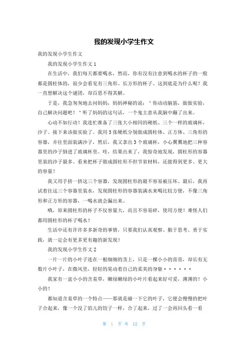 我的发现小学生作文