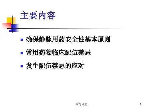 临床常用静脉药物配伍禁忌特制荟萃